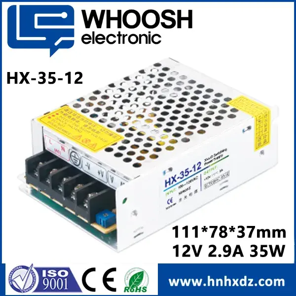 Yüksek Kararlılık 35W 12V 24V LED Güç Kaynağı SC, OV, OL Korumaları Yüksek verimlilik,